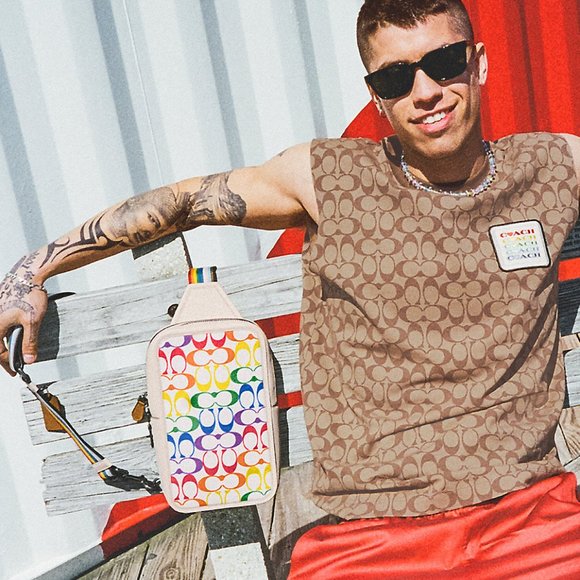 🌈 Coach Sullivan Pack In Rainbow Signature Canvas - Picture 3 of 16